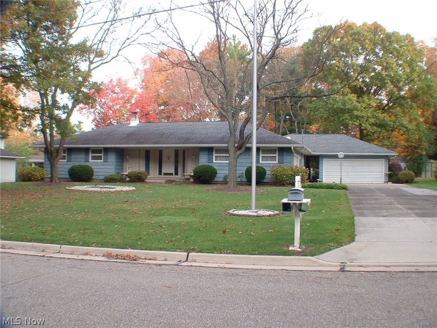 Frame construction ranch built in 1970. 2492 square feet in a "U" shape layout with a swimming pool in the center of the "U". Front hall has 2 large closets, large living room, 3 bedrooms, 3 full bathrooms. Master bedroom has a walk-in cedar-lined closet, separate vanity area, bathroom with a sunken bathtub and free-standing shower. First floor laundry room, open floor plan for kitchen, dining room and den/bar. Modified pear shape swimming pool 13'x17'x32', depth 8'-7". Two 2.5 car garages, whole house built-in vacuum cleaner, 2 furnaces, and 2 air conditioners.