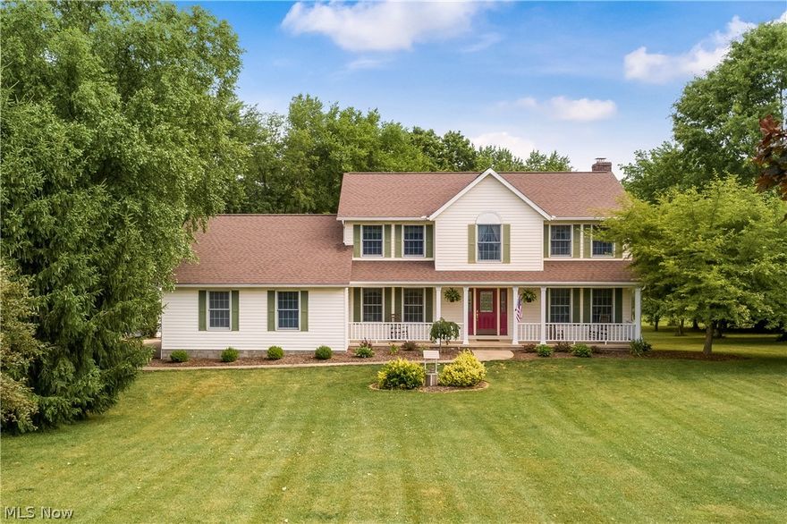 Welcome to 16430 Bieri Rd, Marshallville ~ A Beautiful 1994 Colonial with 4 bedrooms 2.5 baths sits on 1.988 acres with THREE- 2 car garages!  Oak cabinetry and pantry with pull-out drawers, granite counters, stainless steel appliances, tile floor, and an eating area completes the kitchen. Crown molding accents the Living room with its gas fireplace, which was professionally cleaned in 2019, and is open to the kitchen, and has new carpet 6/21.  The formal dining room has crown molding and chair rail.  A first-floor office and laundry complete the main floor. Spacious owner suite has a walk-in closet, the owner's bath has a jet tub and lots of counter space, plus a new faucet. All upstairs carpeting new 6/21.  Anderson windows throughout. Furnace new 2015. Roof a complete tear off in 2019. Maintenance-free composite deck off the back. WALKOUT basement adds 2 family areas plus a workout room and a craft room.  Radon mitigation is complete.  Home Warranty provided!  Call today to see 1643