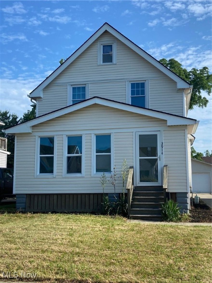 Great home, completely remodeled in 2017 with granite counter tops and stainless steel appliances in kitchen. Granite vanity in remodeled bathroom. New roof, new gutters, new garage, new driveway in 2017. Large master bedroom on second floor with large walk in closet in finished attic. Partially finished full basement. Property is broker owned. Tenant recently moved out. Owner will provide home warranty.