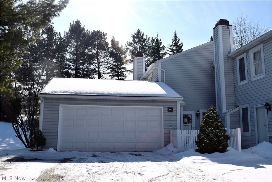 Low maintenance living combines with an extra convenient location for a lifestyle win! Leave work and come home to this updated 2 BR 1.5 BA end unit condo in Eagle’s Chase w/2 car attached garage! Stroll into the open and airy 2-story foyer past the charming half bath and into the sun filled living room w/classy stone-front gas fireplace which is open to dining area. Dining area has slider to stamped concrete patio w/vinyl fence for privacy, and is adjacent to the cozy kitchen w/breakfast bar and 1st floor laundry w/utility sink and built-in cabinets! Upstairs you’ll find the spacious 17x12 master w/walk-in closet and make-up vanity, full bath, and an add’l bedroom featuring well designed built-in cabinets and desk for storage or to use as a work station. Add’l updates include new vinyl flooring on 1st floor, hot water tank ’14, and painted kitchen cabinets & hardware. Enjoy Eagle’s Chase community pool & clubhouse privileges! 5 min drive from O’Neil Woods, Hampton Hills, and Sand Run