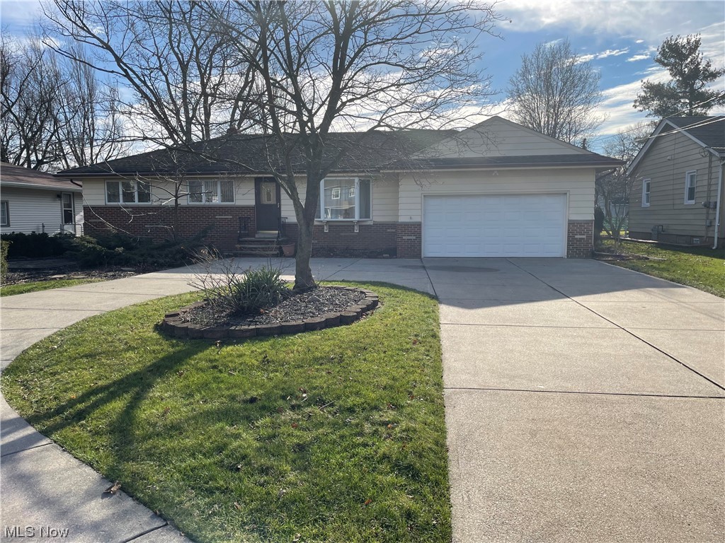 3/4 bedroom ranch with circle driveway offering additional parking as well as ease of access. One floor living as laundry is in a closet on main floor and fits full size washer/dryer. The master was 2 bedrooms turned into one. This could be turned back to make 4 bedrooms or potential to add a master bath. Kitchen is full of cabinets for storage and comes with all appliances (microwave not working). Bay window in eat in area overlooks a beautiful fenced in back yard. There is a dog-run area as well as a courtyard setting. Dining room area off the kitchen as well offers access to enclosed patio/3 season room. The basement has nature stone like flooring in partially finished rec room area waiting for your personal touches. Lots of storage is available in the basement with some shelving and cabinets. All bedrooms have original hardwood floors. Come and make this house your home! Don't delay, Call today! Multiple offer deadline today at 5:00pm.