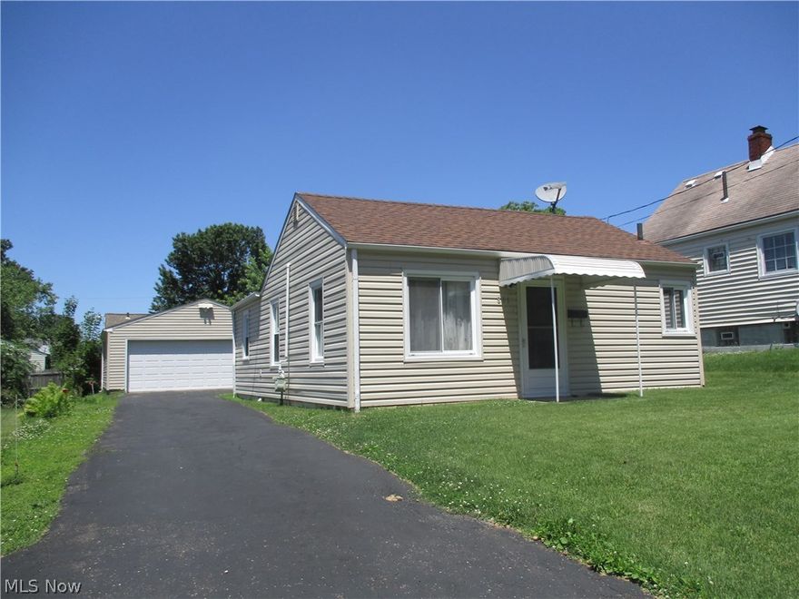 Fantastic opportunity with this 2 bed ranch with a partial basement.  There is a 2 car garage with electric.  Add your touches to the spacious kitchen.  The bathroom was recently renovated.  An enclosed back porch allows to enjoy the outdoors.  There is a nice yard with a shed.