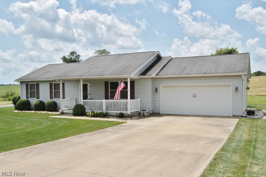 One owner ranch, large living room open kitchen dining area, master bath, large deck, corner lot $6 a year water assessment.