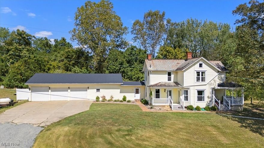 This beautiful, 4 bedroom, 2 full & 2 half bath home was built in the 1900s and modernized over the last 32 years by the current owner, offers quality and craftsmanship, complete 1st floor living, is situated on nearly 5 beautiful and private acres, minutes from
Lowell…offering easy access to Marietta or North towards Beverly…a perfect mixture of privacy, comfort and convenience. A covered front porch welcomes you home and into a nice size living room with bay window and decorative fireplace, the grand sized dining room has enough space for a large table, features a beautiful built-in wall hutch, stone wall around the decorative wood stove, hardwood flooring and is open to the huge, light and airy family room with corner fireplace and French doors to the backyard….would also make a beautiful patio area for outdoor grilling or entertaining. A half bath is conveniently located off the family room. The cozy eat-in kitchen features abundance of custom Oak cabinetry, Quartz countertops, tile backsplash, farmhouse sink, coffee bar area, newer flooring, table space and door to front porch for sipping your morning coffee. Located off the kitchen is a large mud room, private laundry room with half bath having large tiled shower and door from the garage. The main floor is complete with a grand sized, private master’s suite featuring decorative fireplace, room for a king-sized bed, massive full bath with shower, soaking tub, tile floor and walk in closet. Upstairs you will find 3 large bedrooms with good closet space, a craft room or home office and a full bath with clawfoot tub. The basement can be accessed off the kitchen or a private entrance at the rear of the house and provides great storage or makes a nice room or hobby room.