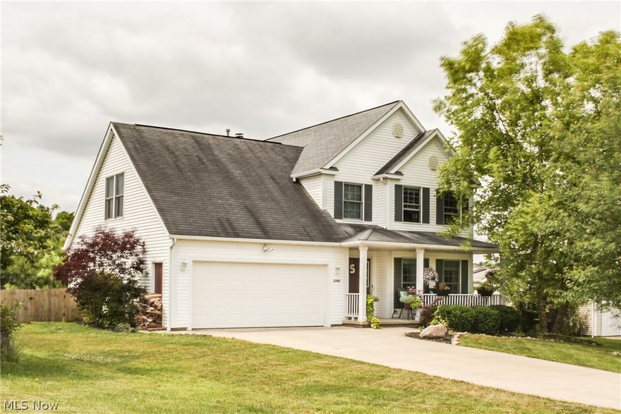 Well-kept 2,148 sf. colonial resting on a third of an acre, in Brimfield. Four bedrooms upstairs including the master suite w/ vaulted ceiling, huge walk-in closet, and private bathroom w/ soaking tub, separate shower and double vanity. Fourth bedroom is 20'x14' and could also be used as a second floor family room! Main floor hosts a formal dining room updated kitchen with stainless steel appliances, large bar top for three, fabulous pallet focal wall and breakfast nook surrounded by windows w/ views of the professional landscapes and access to the back deck. Spacious living room w/ woodburning fireplace. Also on the main level is the laundry room and a beautiful updated powder room. The fully fenced in backyard has a nice deck, and a great views of rolling fields (no neighbors to the rear!). Full, dry basement ready to be finished for additional square footage. Oversized 2 1/2 car garage with storage. Concrete two-car driveway and a quaint front porch to relax on those lazy afternoons