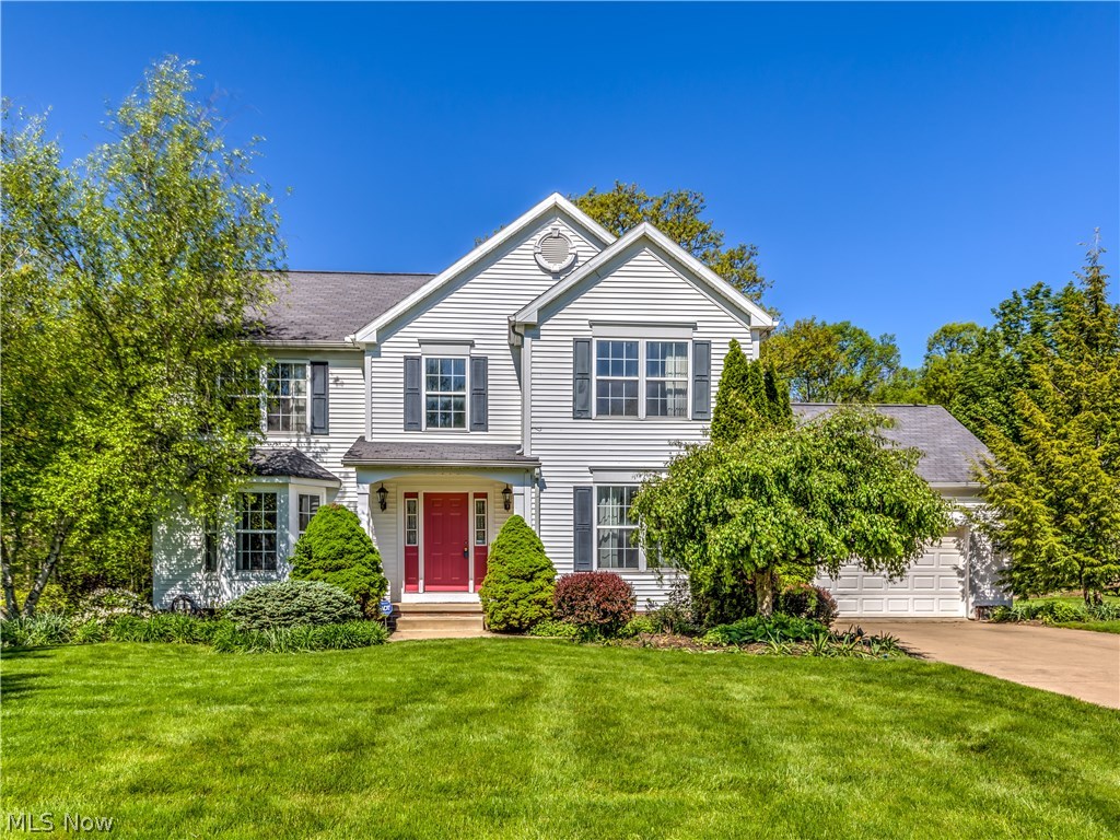 Beautifully cared for one owner 4 bedroom, 3.5 bath colonial on cul de sac with approx. 3310SF including finished walk out lower level & situated on picturesque professionally landscaped lot* 2 story entry with hardwood floor leading to Great room with gas log fireplace & French doors to den/living room* Kitchen with hardwood floors, breakfast bar, pantry, microwave & range (2015), refrig, dishwasher, disposal & vaulted breakfast room with hardwood floor & slider to deck* Formal dining with trey ceiling & chair rail* 1st floor laundry with utility sink & includes washer & dryer* Vaulted master with fan & walk in* Vaulted master bath with double vanity, new jetted tub, separate shower & skylight* Additional 3 bedrooms & guest bath on second floor* Walk out lower level with recreation room with slider to partially covered patio; exercise room or bedroom, full bath & ample storage & closets* Other features include surround sound, geothermal heat, security system, 6 panel Masonite doors,