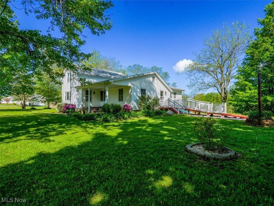 This 1672 sq ft. home offers so much potential.3 bedrooms and 2 bathrooms, including one bedroom & bath conveniently located downstairs, this home provides ample space for comfortable living. A little over 80 acres of beautiful, wooded land on South Ridge W. Saybrook Township. The heart of this home is its large eat-in kitchen, with breathtaking views of the sprawling land. Whether you're enjoying breakfast or dinner the beauty of nature is always within sight. Outside deck provides endless relaxation. One of the bedrooms & a full bath are downstairs, alongside is a bonus room for an office or extra bedroom, the spacious living room has a cozy fireplace, perfect for gathering around during chilly evenings. If you prefer, there is hardwood flooring is under the carpet. Ideal for those embracing farm living or seeking a hunter's retreat. Renovations including newer windows 2018 and a new roof replacement in 2020, new plumbing in the basement. In addition, the basement offers outside access. Two garages, one 30 x 60 with 2 overhead doors & another 18 x 20 2 car detached garage providing ample storage for vehicles and equipment.  Minutes from I-90, shopping & Lake Erie, if country living is what your seeking, this property is a must see!