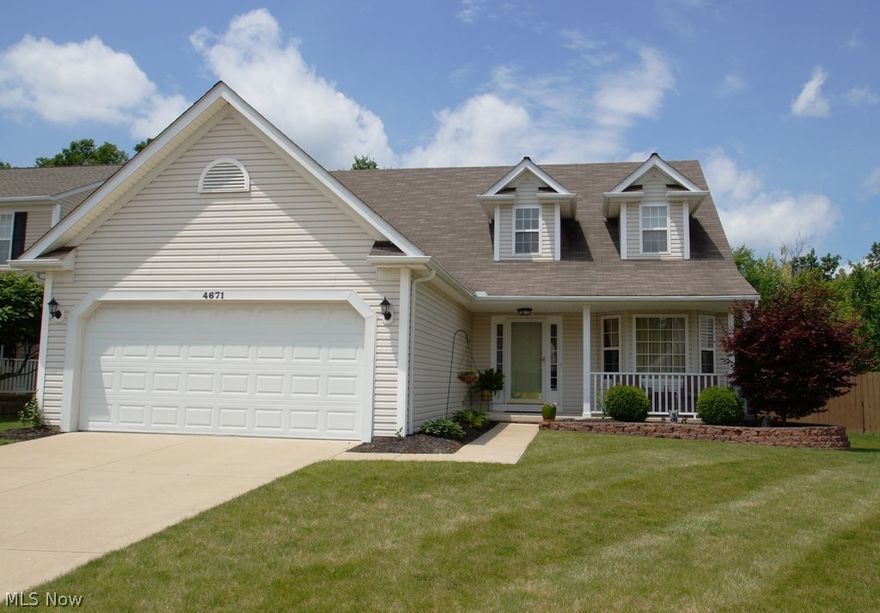 Welcoming covered front porch greets you on this charming Cape Cop with 1st floor Master bedroom and 1st floor laundry room! Open foyer with glimmering hardwood floors leads to lovely eat-in kitchen with stainless steel appliances and bayed dinette, formal dining area, vaulted great room with fireplace, master suite with tray ceiling - huge walk-in closet - luxurious steeping tub bath! Staircase with premium hand rails leads to 2 secondary bedrooms one of which is 15x13 complete with an additional walk-in closet! Almost entire lower level is professionally finished with a spacious recreation room - home office/bonus room and large 18x18 work shop or storage room! All appliances including washer and dryer plus a 1 year $399 America's Preferred Home Warranty is provided! Private back yard backs to acres of wooded neighborhood greenbelt space & Pebble Creek Preserve is located in Northern Brunswick Hills Township away from congestion, but convenient to Southpark shopping mall and nearby h