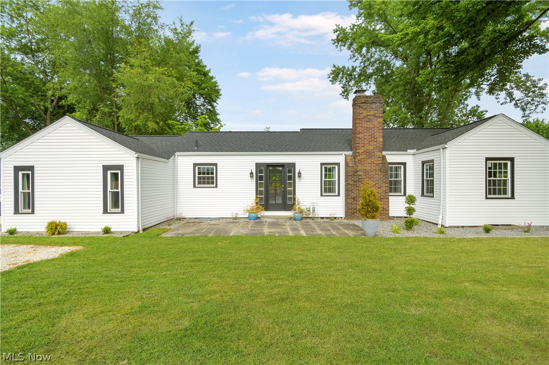 This charming Ranch home Sits in a secluded setting on a beautiful two-acre lot in Jackson Township. This lovely home is well-maintained, freshly painted, bright, and airy, with lots of character, mature trees, and privacy on a dead-end street—wood floors throughout living areas and bedrooms. The beautiful great room has a wood-burning fireplace, a large bay window with great backyard views, and access to the large covered back porch. The eat-in kitchen offers windows on both sides, white cabinets, a stainless stove & refrigerator, and is open to the dining area. The main floor is complete with three bedrooms (one has an access door to a fence-in side yard, perfect for pets), two full baths (with a walk-in shower), and a mudroom. Enjoy your summer in the two stone Patios and a fire pit for ultimate sunset views and entertainment. Full basement with a bath (#2), a laundry room, glass block windows, built-in shelve, and storage space. A Detached Two Car Garage. Great location - nearby sh