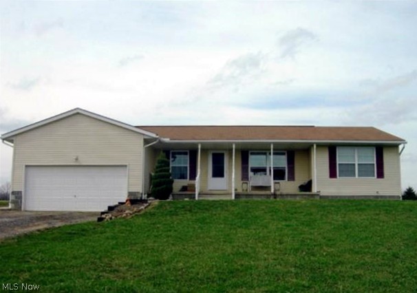Quality Ranch built in '03. Full dry partially finished basement. Large open floor plan. 2 car attached garage. extra large doorways for bedroom and bath to accommodate a wheelchair if needed. Sits back off the road to eliminate any traffic noise. Sits on a small knoll for natural drainage -eliminating the need for a sump pump. Large 5.4 acre lot with 217 ft frontage. Lot is much wider at the building line. kitchen appliances included. 3 Bedrooms and 2 full baths on main level. room for more bedrooms or family room in basement.