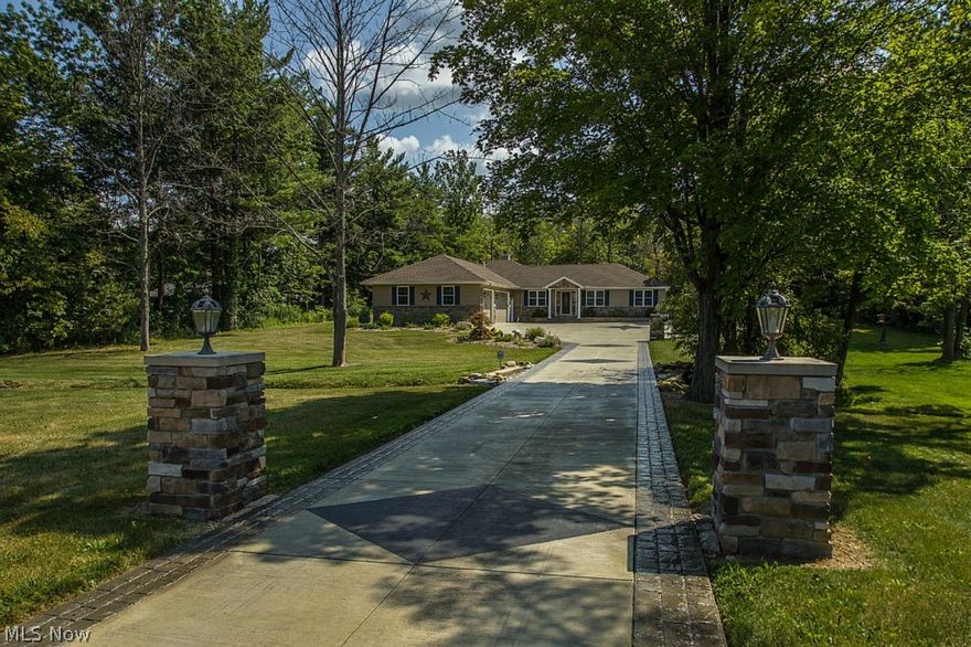 Whole house renovation in 2011!  This 4 Bedroom 2 and a half bath Ranch with 3 car garage offers a Very spacious and open floor plan. Beautiful Ceramic Tile flooring, Cabinets and Granite Countertops. Master bedroom with Walk in closet & Full bath Wood burning fireplace capable of heating whole house. The basement offers additional living/ storage space with ample ceiling height and extra wide staircase. The home is set back on  2+ acres with a wooded back yard. The yard features  a putting green, Above ground  Pool with Composite decking and a Slide, deck and slide were added in 2012, Oversized storage garage Stamped patios and custom  driveway with stone pillar lighting were also installed in 2012.Another beneficial feature is the heated gutters with gutter gaurds. All appliances stay plus washer and dryer also new in 2011.