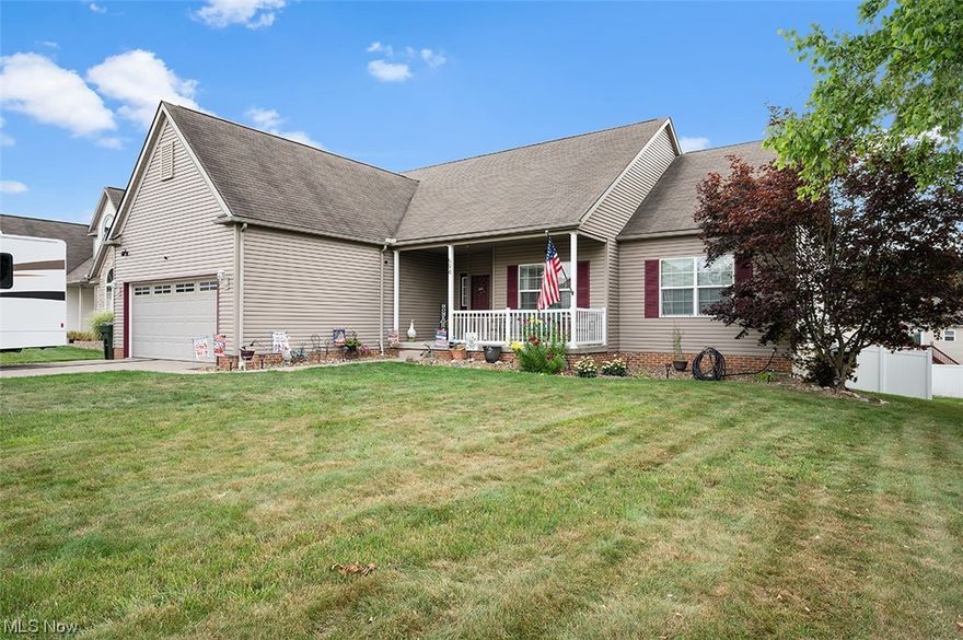 Welcome home! This gorgeous ranch in the heart of Wadsworth offers the one floor living you've been waiting for and it's located on a cul de sac street! This home boasts 3 generously sized bedrooms on the main level including a HUGE master suite with ensuite bath, glam area and walk in closet. There is also a 4th bedroom with full egress window in the lower level. The main living space has a semi open concept floor plan complete with a gas fireplace, beautiful natural light and a kitchen loaded with cabinet space and granite counters. The kitchen also has newer appliances. There is also main floor laundry and a formal dining space as well as the eat in kitchen area. The backyard is private being fully fenced in and also has a composite deck that leads to a stamped concrete patio with pergola. AC unit is also new in the last year. Call today for your personal tour!