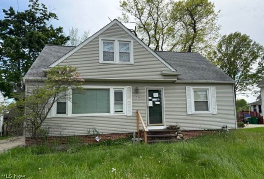 Great opportunity to buy this cape cod style home built in 1958, located in Willowick, OH and sitting on a .168 acre lot (49x150) with a detached garage. The interior has 864 sq. ft. with 3 bedrooms and 1.5 bathrooms plus a full basement.