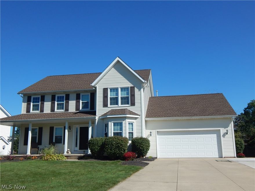Magnificent Eastwicke Farms Colonial. Welcome to the beauty of Monticello Construction featuring spectacular size family room overlooking wall of windows to the bright and sunny skies. Enjoy the fabulous updated kitchen with granite, stainless steel appliances and counter space for every Chef's dream kitchen.
Enjoy the conveniences of first floor laundry, formal dinning room and living room or first floor Den/Study.  The character and gracefully finished lower level is sure to please. Featuring a second mini kitchen bar height counter space and much more. Lower level offers full bath, 5th bedroom or workout room and many other luxury features. Enjoy the cool evenings on the deck or patio overlooking the fountain pond. The rear yard is fenced in for all your conveniences and features wrap around front porch. The deep revitalized garage is great for most all storage and parking your cars. This home has quality features throughout and is sure to please the value conscious consumer. Lush