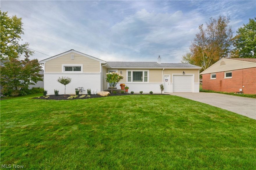 Get ready to move right into this Ranch Home on quiet street in Poland village!  This home is totally updated like seen on HGTV.  Large Living Room. Dining Room featuring wood laminate flooring. Updated kitchen with beautiful granite counters and backsplash and includes all appliances. Updated bathroom.  Three bedrooms (with hardwood under carpet). Replacement windows.  The basement features a large finished room with wood-look vinyl flooring and updated half bath.  Basement is waterproofed with transferable warranty. Front yard features new landscaping. Relax in the private back yard on a covered deck with patio area and privacy fence. Shed for additional outdoor storage. Seller is providing a one year home warranty.  This home looks great here and even better in person. Come view this before it is Going, Going, Gone!