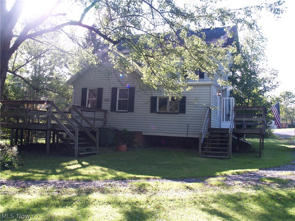 Country Living on 5 secluded acres! Century home with charming wrap around porch. Large family eat-in kitchen. 2 bedrooms with ample storage on the 2nd floor. 2 full baths. Washer / Dryer hook up available on first floor. All appliances including range, refrigerator, dishwasher, washer and dryer. Full basement. 30 x 60 Pole barn for the car enthusiast or to store equipment. Home needs maintenance. See Residential property disclosure. No FHA available. Cash or Conventional funding only. Lease purchase may me acceptable.