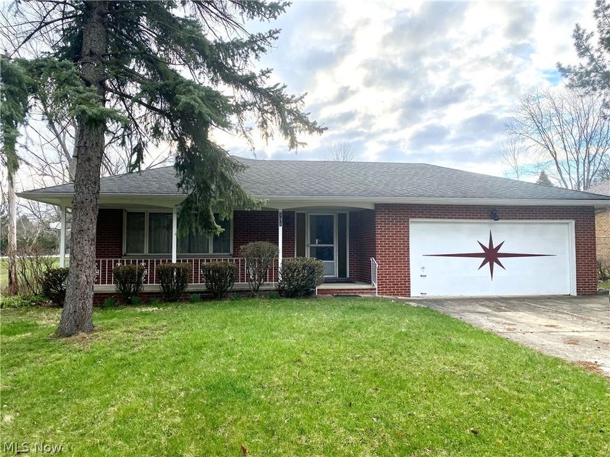Solid brick ranch with large rooms, ample closet space. Gleaming solid wood floors ia all bedrooms. Large cover front porch is a great spot to enjoy Summer. Home is stiuated across from wooded park area that will never be built upon. Oversize attached 2 car garage. Enormous basement with fireplace can be a playroom, office or workshop. Being sold 100% "AS IS", buyer to assume any/all POS violations.