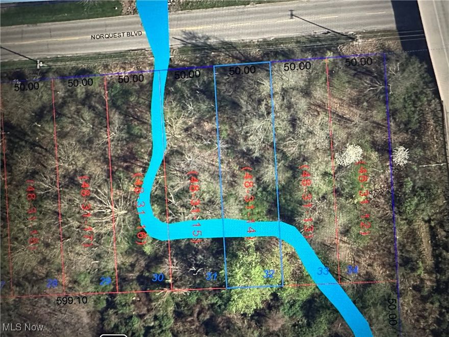 Vacant Land in Austintown Township. 7 total lots available on the south side of Norquest Blvd. Each lot is 50x200. Buyer should do their due diligence on the zoning and what would be required to build. Sewer is not available but Sanitary Engineers Office would be able to answer any questions.