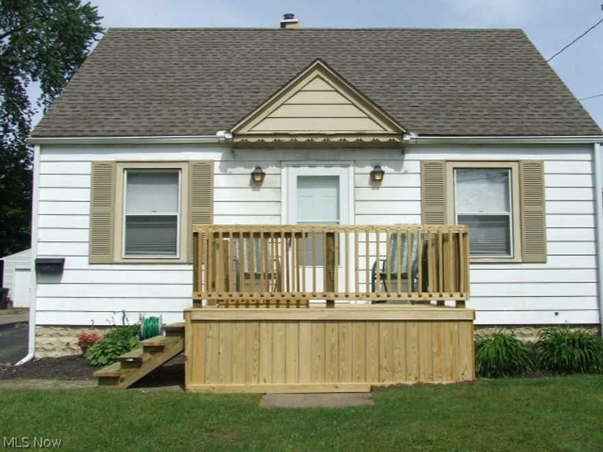 Adorable Cape Cod waiting for you!  Living room leads to large eat-in, updated and applianced kitchen, which leads to patio and large fenced backyard.  Two bedrooms and full bathroom complete the first floor.  Upstairs is bedroom and "other" area plus closets and extra storage.  Lower level with carpeted rec room and second full bathroom, glass block windows.  Hardwood floors on first floor.  Gas portable Fireplace negotiable.  Home Warranty.  New wood front porch coming 6/9/18.    Make it yours today!!