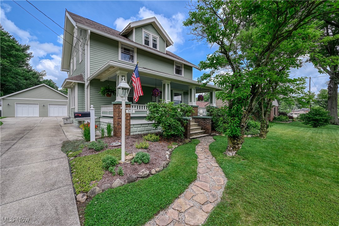 Welcome to this "one of a kind" home in Mogadore! Don't miss seeing this beautiful home. From the gracious front porch to the lush backyard. And you'll love what's in between! With the living room, dining room, family room, office and the 4 bedrooms, there is space for everyone. The natural woodwork enhances the home's character. Plus there are wood floors beneath the carpet in all rooms except the family room. Updates include: vinyl windows (2006), roof (2007), furnace and central air (2017), 2.5 car garage (2022), and new electric service panel (June 2025). The first floor offers lots of living space w/living & dining rooms, kitchen, family room and office with a half bath. Second level you will find 3 good sized bedrooms, 2 full bathrooms-one includes the laundry area & linen closet. On the third level is the 4th bedroom plus additional space with loads of potential: storage, closet, craft room, study or another bedroom if needed. Back to the first floor, the family room has access to the deck and beautiful back yard with privacy fencing. The back & side yard are fully landscaped with a fire pit and small private patio. The nearly new 2.5 car garage w/door openers and ample parking is one of the best features of this stately, well-kept home that doesn't show its' age at all. Come see for yourself, schedule your showing soon!