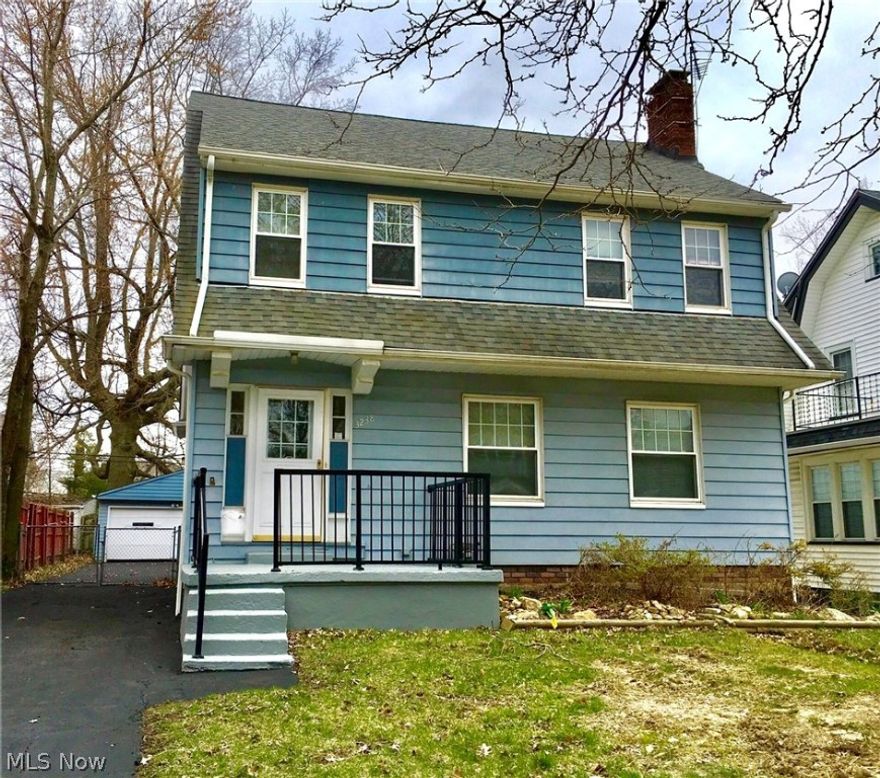 This charming colonial is located on a beautiful tree lined street in Cleveland Heights with an open, eat-in kitchen. Sliding doors off of the dining room provide a doorway to a deck great for entertaining friends and family in the fenced in rear yard. There are 3 bedrooms on the second floor and a 4th floor bedroom or extra living space.  Large 2 car garage for those Cleveland winter months.