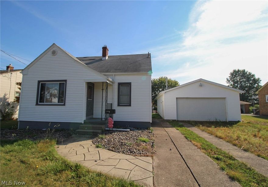 Check out this lovely 4 bedroom 1 bath Cape Cod located on Youngstown's West side ! Features of this gem include a large living room, kitchen with ceramic tile, and an updated bathroom with newer vanity and ceramic tile. That's not all !!! This home even has a full basement and Central air. The icing on the cake is the HUGE 5-6 car detached garage, with heat and electric !!! Don't miss this one !! With a price like this, it will not be around long !! Would make a great investment or a nice starter home with a little love ! Call Today !!!