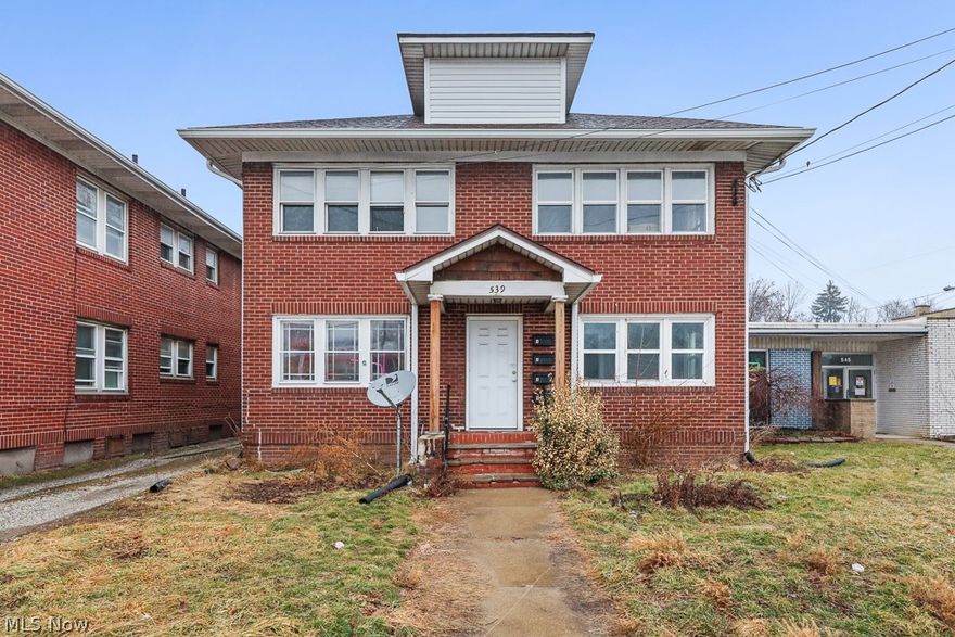 Well-maintained all-brick quadruplex in Akron, Ohio featuring a strong unit mix of three 2-bedroom units and one 1-bedroom unit. Two 2-bed units are rented at $900/month, the 1-bed rents for $875/month (month-to-month), and one 2-bed unit is currently vacant and being marketed for rent—offering immediate upside potential. Property includes numerous capital improvements and separate gas and electric meters (tenants pay), with owner responsible for water, sewer, trash, and common electric. Solid cash-flowing asset with flexibility for rent growth and lease stabilization.