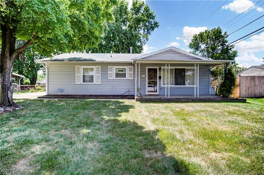 Delightful 3-bedroom, 1-bath home with an oversized 1-car detached garage. It features a fenced backyard, main floor laundry and 1224 sq. ft. of living space! The gas stove, refrigerator, washer, and dryer will all remain. Recent updates include a new roof (2021) and freshly painted interior. The home boasts replacement windows, a spacious family room addition, and an enclosed porch. Enjoy relaxing on the covered front porch! Perfect for a starter home or for those looking to downsize. Easy to maintain and lovingly owned by the same family since the 1950s! Call today for more information!