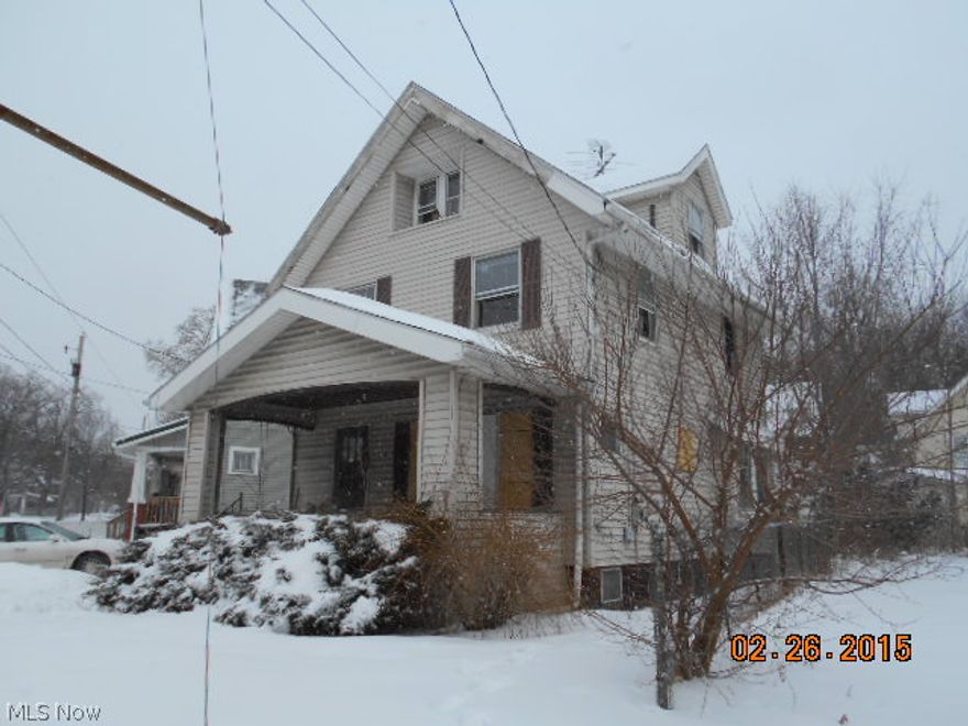 Investment home in highland Square area. Has some damage but still could be a great investment. Priced to sell. Fixer upper in Akron Ohio.  Selling as. Buyer will be responsible for all inspections and due diligence. Seller will make no repairs or concessions. Proof of funds with all offers. Buyer must initial all housing orders with offer.