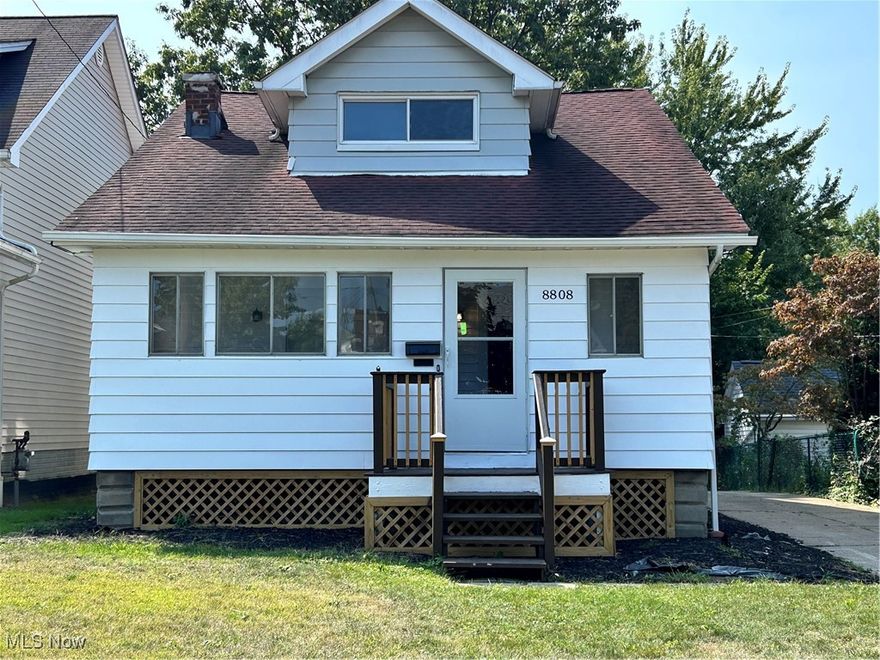 This 3 bedroom Cap Cod Home features living room with a fireplace, a dining room with built in cabinets, a kitchen with appliances and an enclosed front porch and rear deck. 2nd floor master has a bedroom plus separate loft area that can be used as a sitting room/ office/den. Other features include a 1 car garage with remotes, glass block windows, concrete drive. Seller is in the process of installing an ac unit. House to be point of sale compliant with the city of Garfield Heights.