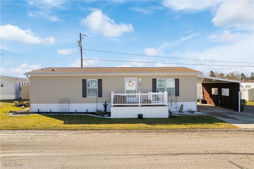Here is your opportunity to purchase this immaculate home in the sought after Westview Community! This 2 bedroom, 2 full bath modular home is only 8 years young, and has been kept in pristine condition by it's only owner. There are many upgrades both inside and out making it even better than new! Pulling up to the home you will notice the extra wide driveway with a carport (detachable enclosure) giving you multiple parking options, a storage shed, tasteful landscaping, and front porch with sitting area. Once inside you are greeted with the open and airy living room, large enough to accommodate many furniture options and open to the kitchen and dining spaces. The fully applianced kitchen will satisfy any cook's needs offering ample cabinet and counter space, including a center island, and separate dining area. The bedrooms are generous sizes, with the master bedroom including a walk in closet and ensuite with a walk in shower! The main bathroom is centrally located and gives a bathtub option as well. The full size laundry room includes extra storage and cabinet space with an exit to the back. The backyard was professionally landscaped and includes 5 prepped and ready raised garden beds with a rain collection/watering barrel. Notable upgrades include: Home has 4 tie downs ensuring it will withstand 150 mph winds. Home is on cement slab. Roof was replaced and upgraded in 2019 (25 yr shingles). Leaf Guard gutters were installed. Tankless water heater (gas). Furnace and Central Air are serviced yearly with the spring service already paid for. Underside of home has been professionally sealed to prevent any rodent activity. All plumbing has heat registers close by to prevent freezing. Thicker cement pads poured in driveway to prevent any cracking. A 1 year home warranty is included to assure your peace of mind. A community pavilion and water feature is available for use by owners. There is nothing to do here except move in and enjoy living in this serene community!