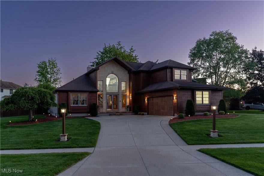 Step into timeless elegance and modern comfort in this beautifully maintained colonial home, where rich oakwood floors (2021) guide you from the grand entrance through the spacious great room, formal dining area, and chef’s kitchen. The soaring 17-foot ceilings in the great room are complemented by a cozy wood-burning fireplace (with gas line available), creating a stunning focal point for gatherings and relaxation. The kitchen is a chef’s delight, featuring granite countertops, a functional island, and detailed crown molding that flows throughout the home. Retreat to the first-floor master suite with its vaulted ceilings, wood floors, and a spacious walk-in closet. The luxurious en-suite bathroom is your private spa, offering a jetted tub, walk-in shower, electric fireplace, and ambient mood lighting for a true retreat experience. Ascend the staircase adorned with sleek, modern glass railings to find plush carpeting installed less than a year ago, complete with premium SpillGuard padding for added durability. The finished basement offers even more living space with a full bathroom, walk-in shower, and a fully equipped home theater—perfect for movie nights or entertaining guests. Technology and efficiency meet throughout the home with recessed lighting on dimmers, motion sensors, and timers, a full security system, and a powerful 24kW generator ensuring peace of mind year-round. The 2019 roof, insulated vinyl siding with 3/8" sound-deadening material, and even an insulated, heated garage with electric, hot, and cold water make this home as practical as it is beautiful. Outdoors, enjoy a fully fenced backyard oasis featuring a 27' heated pool, a 12' x 10' shed with electricity and lighting, and a deck and gazebo—also wired for lighting and power—offering the perfect setup for summer entertaining. Even the driveway reflects thoughtful design, with a 3" curb cut for smooth entry. This home offers the ideal blend of colonial charm and modern amenities!