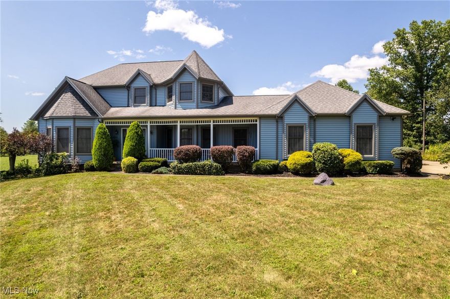 A custom built Victorian Colonial will not disappoint. The owners' suite on first floor with jetted tub, double sink vanity, walk in closet and beautiful view of the 2.1 acre parcel. On the main level a formal living and dining room, entrance foyer off the inviting covered front porch.  The main level has a beautiful custom cabinetry kitchen with solid surface countertops,  high end appliances from the gas stove, stainless steel refrigerator, dishwasher and convection oven. Built in bookshelves are a plus with vaulted family room with gas fireplace makes this a perfect family hub. The staircase off the entrance foyer leading to the 2nd level there are 3 spacious bedrooms with large closets, a cedar closet on the second floor and the bathroom has double vanities with shower/tub combination. All neutral carpet, flooring and paint makes this home welcoming for any discriminating buyer.  The main level has a beautiful custom cabinetry kitchen with solid surface countertops, fully high-end appliances from the gas stove, stainless steel refrigerator, dishwasher and convection oven. Built in bookshelves are a plus with vaulted family room with gas fireplace makes this a perfect family hub. The patio door leads to back deck and patio and the views from the wall of windows could have you mesmerized for hours. There is a first-floor laundry and 3 car attached garage with door opener. So many little features throughout this home with central vac, whole house generator, built in alcoves for your favorite pictures, water filtration system, built in safe, cedar closet, the list goes on. The homeowner thought of everything.  The walk out lower level has plenty of built in shelving, kitchenette also has range/oven and fruit cellar for extra food storage. The rear yard has a 30x40 outbuilding with electric and open for so many uses. Need more space, an additional 4+ acres could be available. Near the Springfield Bog.