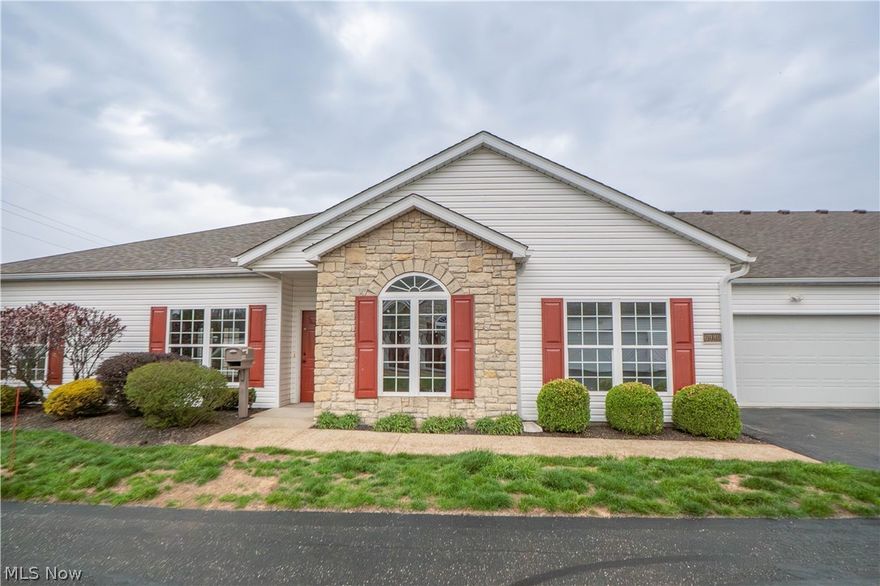 Enjoy easy one-floor living in this beautifully updated condo in desirable Aberdeen Commons. Step into the spacious open living room featuring new flooring, a tray ceiling with fan, cozy gas fireplace, and access to the covered back patio—perfect for relaxing outdoors. The eat-in kitchen offers painted cabinetry, new granite countertops, tile backsplash, stainless steel appliances, pantry, and recessed lighting. This home includes two bedrooms, including a comfortable primary suite with a walk-in closet and private bath featuring dual vanities with updated faucets and a shower with built-in seating. A large laundry room with added cabinets and closet space adds convenience, while the attached two-car garage offers water access and a 14x5 bonus storage room. With stylish updates, practical spaces, and maintenance-free convenience, this condo is ready to welcome you home!