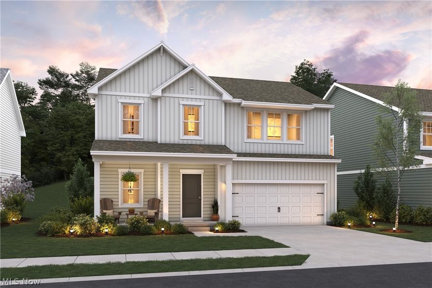 QUICK MOVE-IN Oleander model home reflects the "LOFT Look" interior finish palette and an open concept floor plan ! Come inside
through the welcoming foyer and you will be impressed by the design, it reflect the way people want to live today! Beautiful kitchen
including large island, with quartz counter top, space for 4 bar stools for casual meals. Eat-in kitchen flows to the great room, through to
dining area and has full view of the kitchen which includes stainless steel GE appliances. Luxury vinyl plank flooring throughout the
first floor, neutral carpet on second floor, laundry room upstairs, additional hall closet. Rest easy in luxury the owners suite which
includes bathroom and large walk-in closet. Three additional bedrooms and full bath that completes the second floor. You will
appreciate the generous yard to enjoy with covered deck! Landscaping and warranty included. August Occupancy.