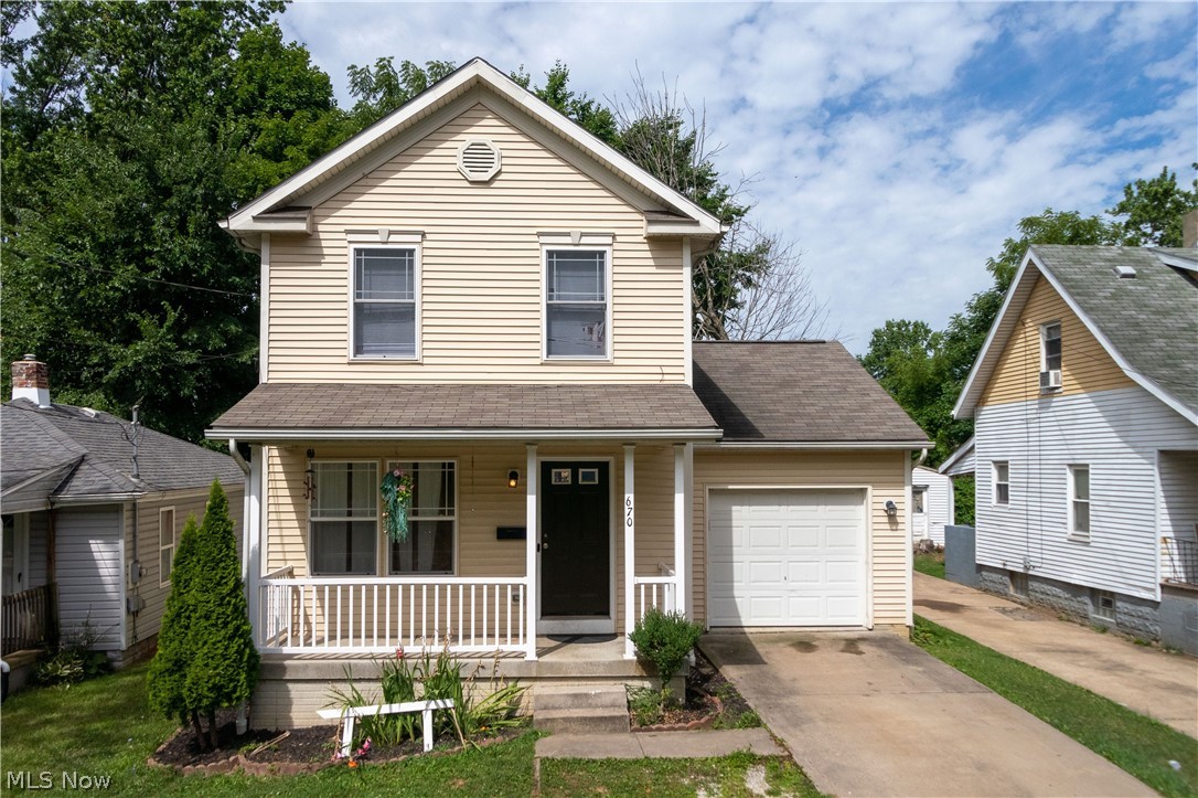 This beautiful colonial house was built in 2006 and features 3 nicely sized bedrooms, 1.5 baths, front porch and attached garage. The 1,296 sq. ft. home sits on a .11 acre lot with a fenced in backyard, deck and wood shed all built within the last 4 years. Within the first floor, there is a spacious living room, 1/2 bath, and an open kitchen/dining area. As you make your way upstairs, you will find 3 bedrooms and a full bath. there is plenty of storage space throughout the house due to oversized closets in each of the 3 bedrooms and coat closet upon entrance of the house. the full basement comes with a newer gas furnace and central AC unit purchased in 2008 and 2015, respectively. the large finished basement with new carpet has the potential to be an additional living space, bedroom or recreational area. The quiet backyard can be entered through the sliding glass patio door from the kitchen/dining are. this home will not last! Schedule your showing today! Other advantages include: -Low