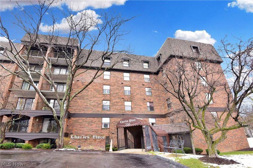 Wonderful opportunity to live in King James North at Charles Place! Light and bright 2 bedroom, 2 full bath, 5th floor unit at Charles Place! Owner has upgraded kitchen cabinets and all doors throughout. Generous sized living room with slider leading to balcony overlooking the grounds.  Large master suite with walk-in closet and full bath.  Additional guest bedroom with full bath and in suite laundry.  Heated attached garage space included with additional parking in front of building.  Additional amenities include large, heated pool, sauna, whirlpool.  party room and picnic area overlooking pond. Maintenance fee covers all but telephone and cable truly low maintenance living! Additional storage units also available with purchase of unit.