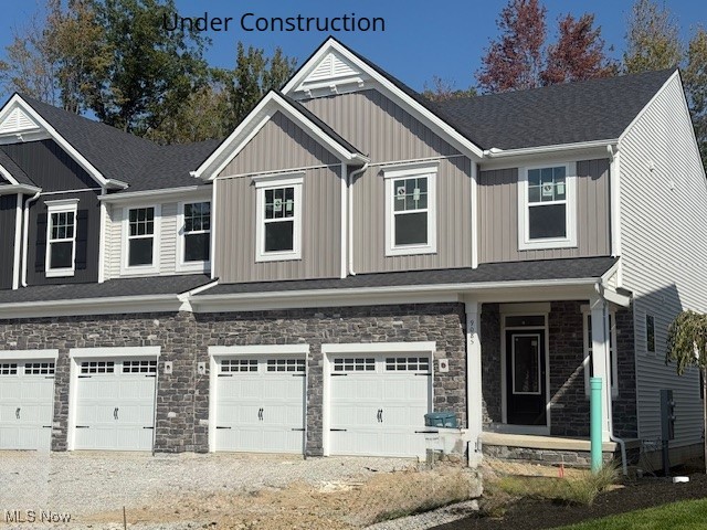 The Libby by Drees Homes at The Ledges in Broadview Heights! This thoughtfully designed end-unit townhome blends the spacious feel of a single family home with low maintenance living in a quiet, tree lined community. Set on a large, private yard backing to mature trees, this home features an inviting two story family room filled with natural light and anchored by a cozy fireplace. The open concept main level showcases a chef-inspired kitchen with luxury vinyl plank flooring all designed with style and functionality in mind. Upstairs, the owner’s suite offers a tranquil retreat with a large walk in closet and tile shower. Two additional bedrooms, a full bath, and a convenient second floor laundry provides convenience.  An unfinished basement offers room to grow or extra storage, while the covered rear porch is perfect for outdoor relaxation. Located in a small community on a quiet dead end street with low $150/month HOA fees, this home offers unbeatable access to I-77 and I-71 just minutes from shopping, dining, and everything the area has to offer. Estimated completion: October/November 2025. Experience the superior quality, design, and flexibility of Drees Homes.