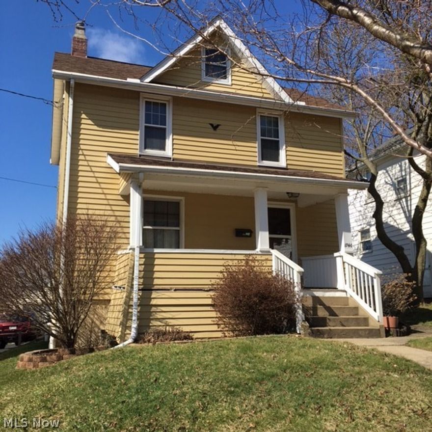 Great starter home needing just a little TLC.  Can move in and create your own style. Neutral colored walls and carpet. Large front porch for patio furniture, formal dining room,  kitchen equipped with appliances (back door to the back stoop). Quaint home with the old wood character.  Third bedroom does not have closet but cabinet will stay if wanted. Many mechanicals have been upgraded including hot water tank, furnace, some windows, gloss block in basement. Great location, good school system, close to expressway, entertainment, and shopping.