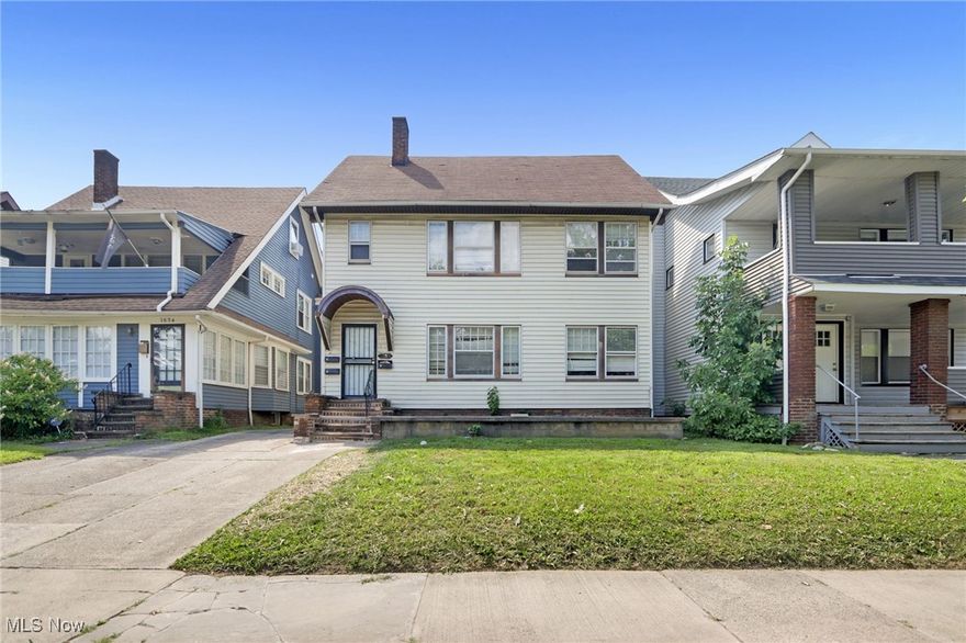 Welcome to this renovated 3,570 square foot triplex located in Cleveland Heights! All of the units were recently updated and with new cabinets and stainless steel appliances. The 1st and 2nd floor are both 4 bedrooms, 1 bathroom and are both vacant. The top floor is 1 bedroom, 1 bathroom and is rented to a long term tenant at $500/month on a month to month lease.  The exterior features a nice concrete driveway, 3 car garage in great shape, vinyl siding, a brick foundation and vinyl windows. Each unit has new paint, trim, flooring and more. The kitchens have new fixtures, vanities and wooden cabinets. The basement has 2 furnaces (both from 2010), baseboard heating for the 3rd floor, 2x new hot water tanks and 3 updated electrical boxes as the units are separately meted for gas and electric. The seller put keypad locks on the doors, and installed a whip for a hot tub. Seller also has interior design plans to make these units short term rentals because of its proximity to the medical campus and university. It will need a new fence around back yard but it's almost ready to go. ALL of the 2025 Cleveland Heights Point of sale violations were completed as well. Let me know if you are interested!