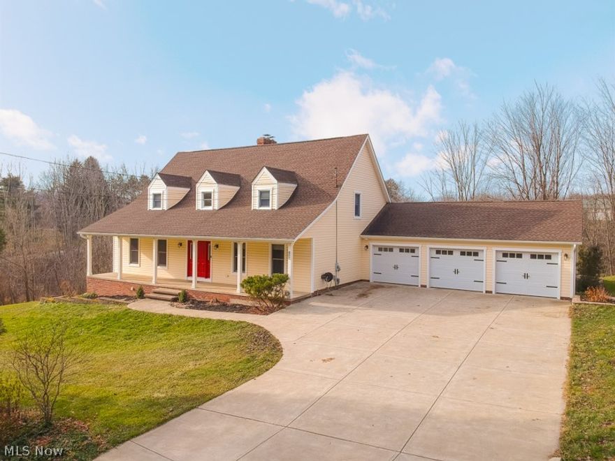 Welcome Home to 3006 Plum Creek Parkway.  This charming, move-in ready 4 bedroom, 3 full, & 2 half bath country cape situated on nearly 3 scenic acres, is nestled in the northeast corner of Medina, with convenient access to Route 42, Route 3, and I-71, making for a shortened commute to downtown or ample avenues to all the restaurants, shopping, and entertainment the city & surrounding communities have to offer!  This delightful home boasts over 2,500 finished sq. ft. between the main and upper levels, an additional 1,600+ sq. ft. ready to be finished in the walk-out lower level with modern half bath, and comes complete with 48' x 6' front porch, multi-tier maintenance-free deck/paver patio (2015), expanded paved driveway (2013), and attached oversized 3-car garage with newer garage doors/openers (2017).  The main level features an expansive great room with an abundance of natural light and wood-burning fireplace, open-concept kitchen/dining room, breakfast bar, mud/laundry room off the