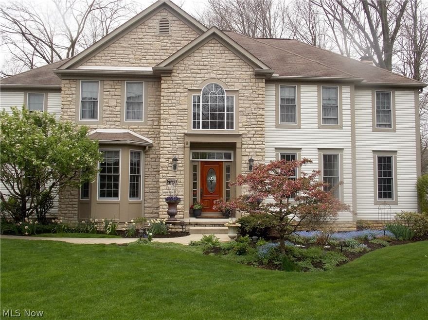 Welcome Home to 7332 Burntwood!  Located in historic Hudson, Ohio with easy access to all major highways, schools and First and Main shopping.  Beautifully maintained 4 bedroom home with additional bedroom located on lower level adjacent to full bath.  2 story foyer is graced with hardwood and opens to formal dining and living/music room.  First floor library with built ins, open kitchen adjoining family room with gas fireplace. Kitchen features maple cabinetry and  double ovens.  Light filled sun room adds additional space creating a very spacious first floor.  French doors open from kitchen to stone patio offering serene space for private seating or entertaining. Deluxe wooden play set remains with the home.  First floor laundry and half bath located off kitchen. 2nd floor offers owner's suite with bath, 3 additional bedrooms, and 2 additional full baths   Finished lower level offers rec room, exercise area, 4th full bath and 5th bedroom.  A lovely home awaits you.....call today!