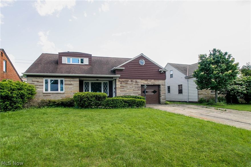 Cute as a button!  Fresh cape cod--just move right in.  Recent updates include carpeting and paint.  Really a lovely space in the heart of northern Beachwood. 
 2 bedrooms on first level, 2 bedrooms upstairs.  Surprise finished basement with additional living suite and full bath.  All appliances included in eat in kitchen. 
Double wide driveway compensates for the one car garage. Concrete will be leveled prior to title transfer per the city requirements.