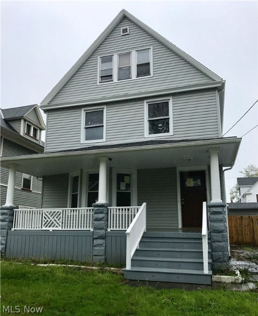 RENOVATORS DREAM. THE DEMO IS COMPLETE!...down to bare studs.  Exterior is ready to roll with these updates: New Roof (2013)
Vinyl Siding (2014), Front Porch (2017), Rear Deck (2016), 6' Privacy Fence (2016), Front Door (2016), Side Door, Garage Door & Opener. Updated roof and Siding on Garage. Newer Furnace. Installed new electrical 100 Amp panel.  New Hot Water Heater. Massive tree removal in yard Tree was jeopardizing power lines as well as Neighbors house. 1470 Square Feet does not include 3rd floor. Complete building Plans ready to be submitted to City of Lakewood. Buyer to complete the City of Lakewood POS repairs. Sold as is. Wonderful Western Lakewood Location. Off Clifton!! Just 5 minutes to Downtown, Tribe, CAVS and the arts! *****CASH BUYERS ONLY*****