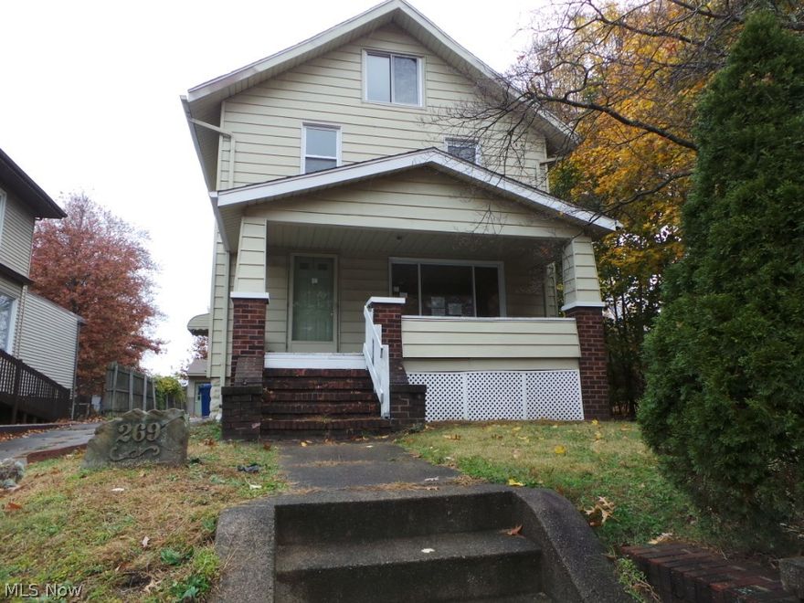 Spacious three/four bedroom home with fenced, treed backyard.  Third floor is finished and can be used as bedroom or office.  FP in living room, dining room has access to sunporch that overlooks deck and yard.  Property being sold AS IS.  FHA unisurable.