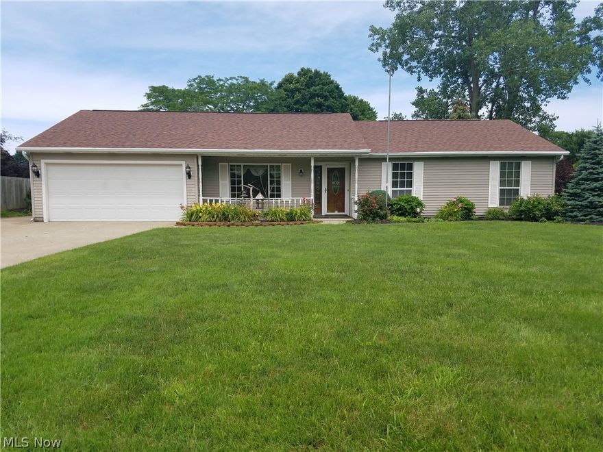 This is a larger than it looks, well maintained 4 bedroom ranch with 2 1/2 baths situated on a .51 acre lot. Large family room with vaulted ceilings and skylights with a gas fireplace to keep you toasty warm on those chilly nights. Huge eat-in kitchen with ceramic tile and all appliances included. Yard is adorned with beautiful plants and flowers. Garage is 24' deep, so you'll have plenty of room for vehicles and extra storage. This is a great home in a great location.