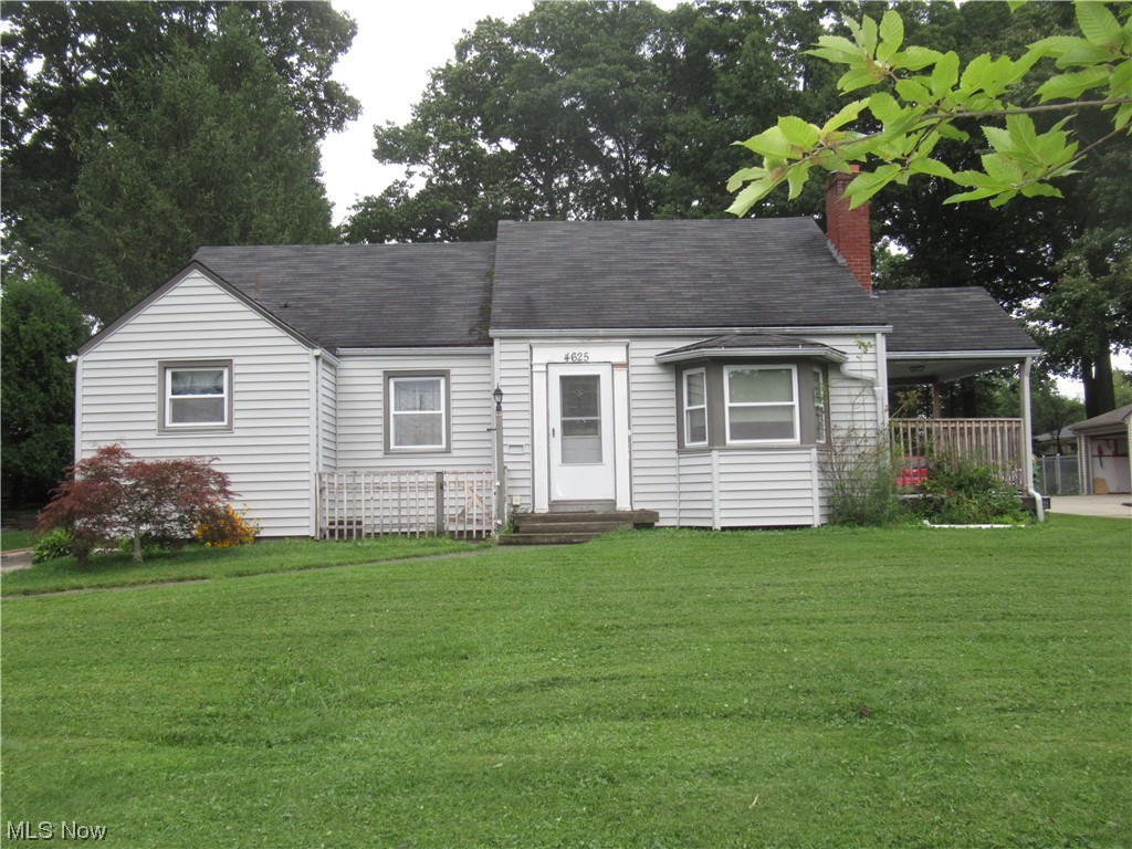 New on the market 3 bedroom cape cod located in Boardman schools district. Walk into the living room with hardwood floors, fireplace, bay window, and door leading to a side porch. Cute breakfast nook with hardwood floors. Kitchen area with ceramic tile floors, built-in dishwasher, large eating area, and ceiling fan. Mud room with extra storage. Two bedrooms on the first level with hardwood floors. Full bath with ceramic tile floors. Second level large bedroom with built-ins. Basement area with Luxaire forced air furnace, A/c, 40 gallon hot water tank, glass block windows, and updated electric. This is an estate and being sold as is and priced to sell. Nice size shed. All this sits on a beautiful lot!!! Call today for your private showing.