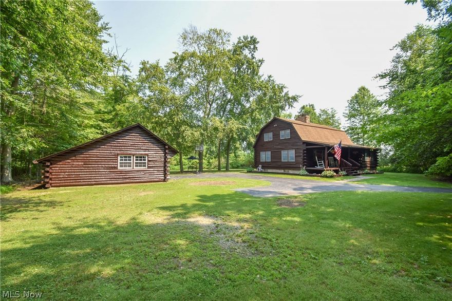 Pride in ownership shows throughout this beautifully maintained log cabin home situated in a private setting. This hidden gem is more than you’d expect tucked away on 2 parcels totaling nearly 2 acres! Gracious living and scenic views that are rich in peaceful land, yet not too much to maintain. This home offers a newer furnace, a/c and heat pump. Stunning hardwood floors throughout main level! Kitchen is fully equipped with newer appliances all which stay with the home. Cozy up to the wood stove in the family room that offers an additional heat source during the winter months. The upper level boasts 2 oversized bedrooms and a full bath. The lower level is finished and compliments 2 additional rooms used as bedrooms. Entertain on the rear deck in the spacious backyard or enjoy your days in tranquility on the front deck adorned by mature trees. Recently finished basement, accompanied by Pergo floors, host 2 additional bedrooms and a Gordon Brothers full water treatment system. This pris