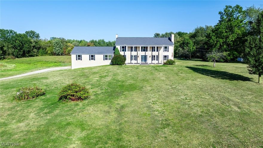 Stunning updated 4777 square foot colonial on over 36 acres in the serene countryside of Randolph Township. Enter through the brand new front door into a grand foyer. To your right enjoy the massive living room with a fireplace. Just beyond the foyer you find the beautiful sprawling eat in kitchen with brand new cabinets and leathered granite counters. Sunny and spacious dining room and family room with a second fireplace flank the kitchen.  Beyond the family room you'll find the first of two Primary Suites, complete with its own sitting room and huge walk in closet, perfect for multi generational living. First floor also includes a huge laundry/mud/craft room (endless possibilities!) and a second full bathroom. Upstairs offers a second expansive suite with multiple closets and an updated en suite bath which includes a  soaking tub and separate shower. Down the hall is another full bath and 2 additional spacious bedrooms, both with great closet space.  Multiple cozy nooks and crannies and incredible storage throughout.  Full unfinished basement with a second laundry area, endless storage and a workshop.  Brand new windows, paint and carpet  throughout the entire home, as well as new front and back doors.  Efficient Geothermal HVAC. Newer roof.  Additional 24x24 outbuilding.  This bucolic property offers rolling hills, woods, a stream and endless wildlife.  Welcome to your forever home!