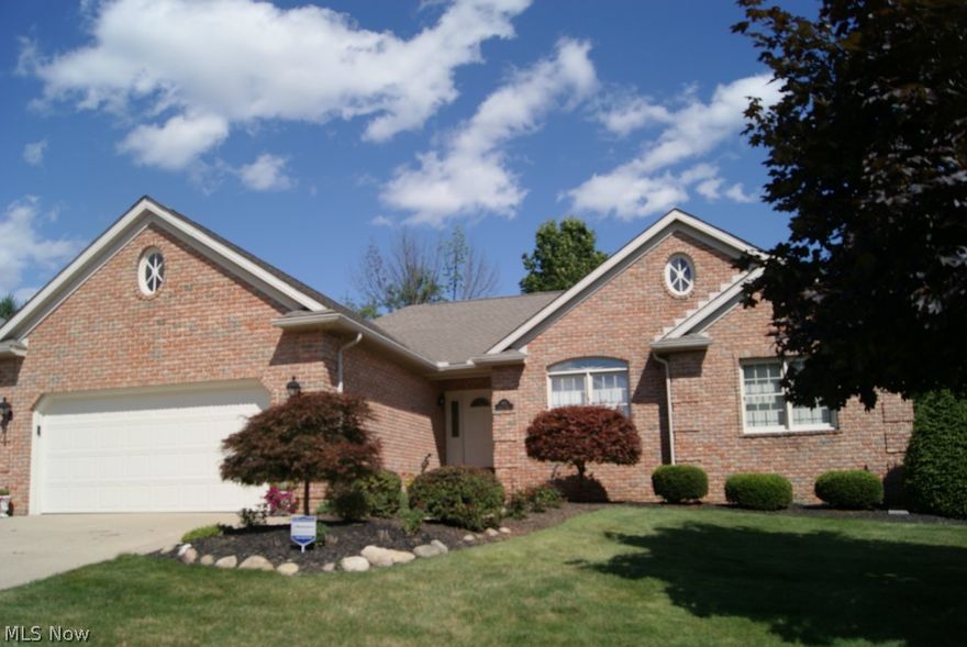 Custom built 3 bedroom, 3 bath ranch w/ open great room w/ gas fireplace and beautiful hardwood trim throughout. Cherry kitchen w/eating bar and bayed window eating area plus a built in hitch. Formal dining room. 2 car attached garage, 1st floor laundry w/ built in ironing board. $80.00 monthly fee includes lawn maintenance, snow removal & window washing. Over flow parking, pond and walking trails. Easy one floor living in one of the nicest PUD's around. Family room w/surround sound in basement w/full bath. Year round sun room. Unique floor plan- only one like it in the development. Stamped concrete patio. Home has been pre-wired for security system. Furnace replaces 12/2010